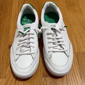 Sperry Leather White Tennis Shoes, Worn once- size 6.5, Slip-on